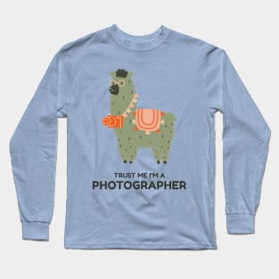 Cute Llama Photographer Long Sleeve T-Shirt